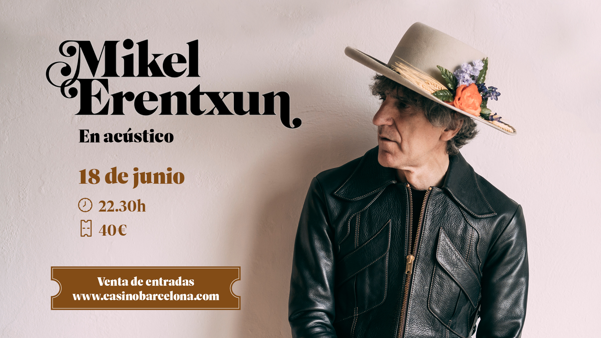 Mikel Erentxun volverá a Casino Barcelona para revivir sus grandes éxitos en acústico